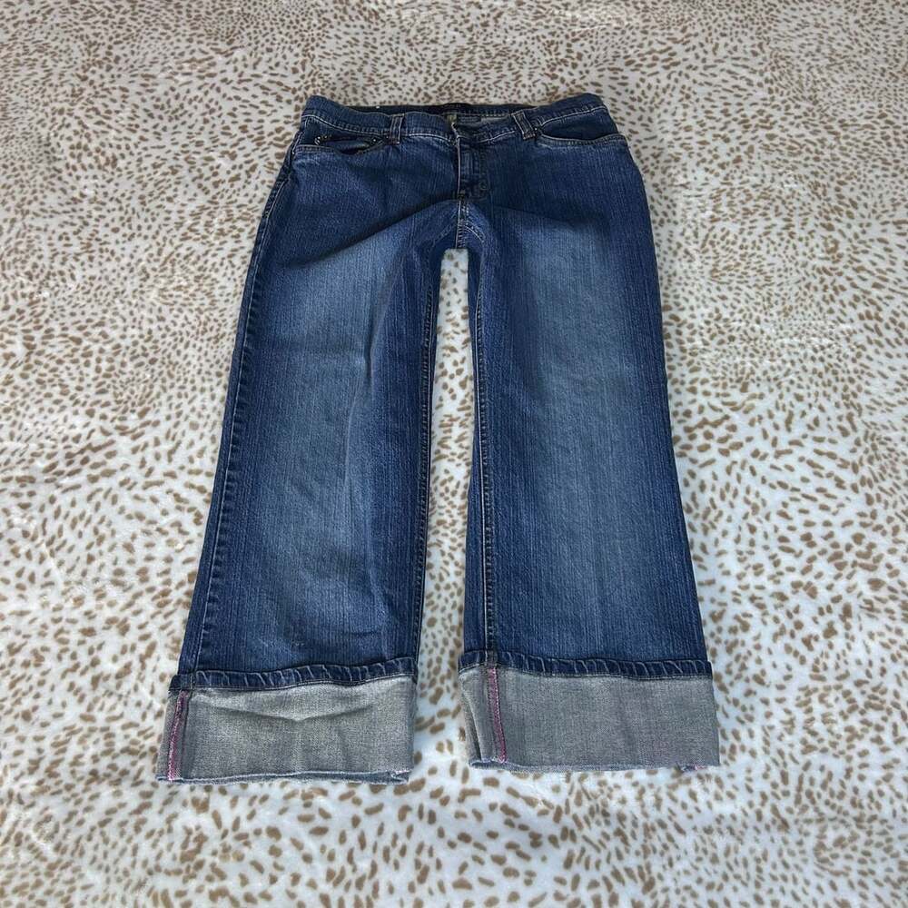 Izod Jeans Stretch Cuffed Hem Size 10